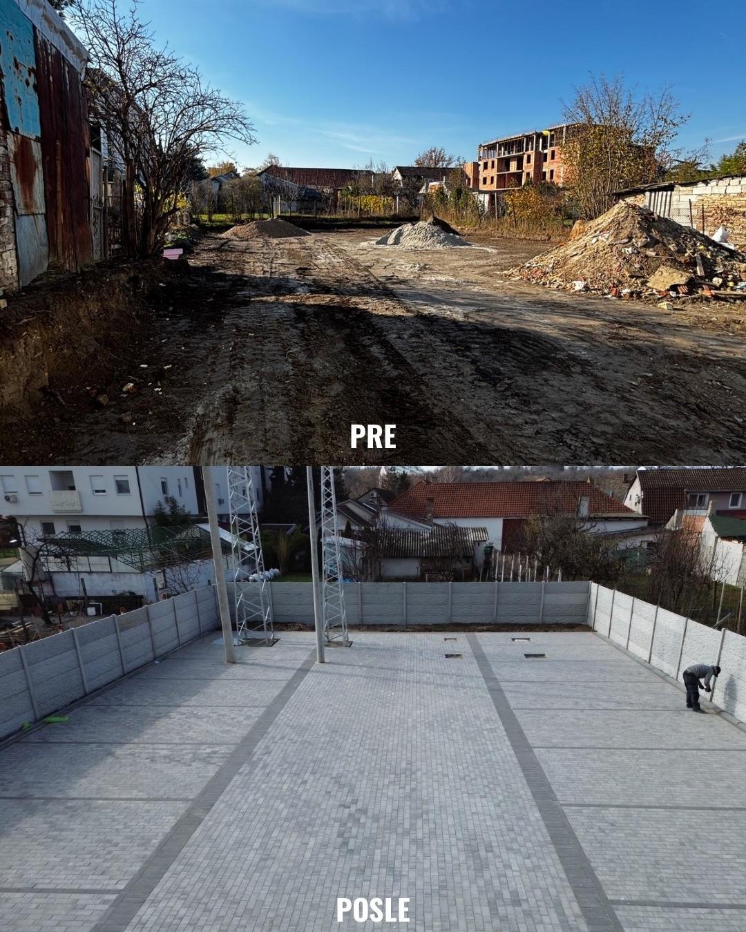 Parking pre i posle ugradnje behaton ploča